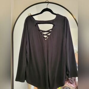 Maurices Black Crisscross Blouse
